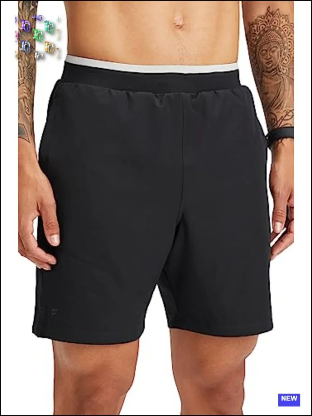 Fabletics Men's Ultra Lightweight 4-Way Stretch Sweat-Wicking Athletic Shorts